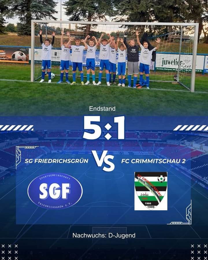 | Souveräner Heimsieg: SG Friedrichsgrün D-Jugend gewinnt 5:1 gegen Crimmitschau